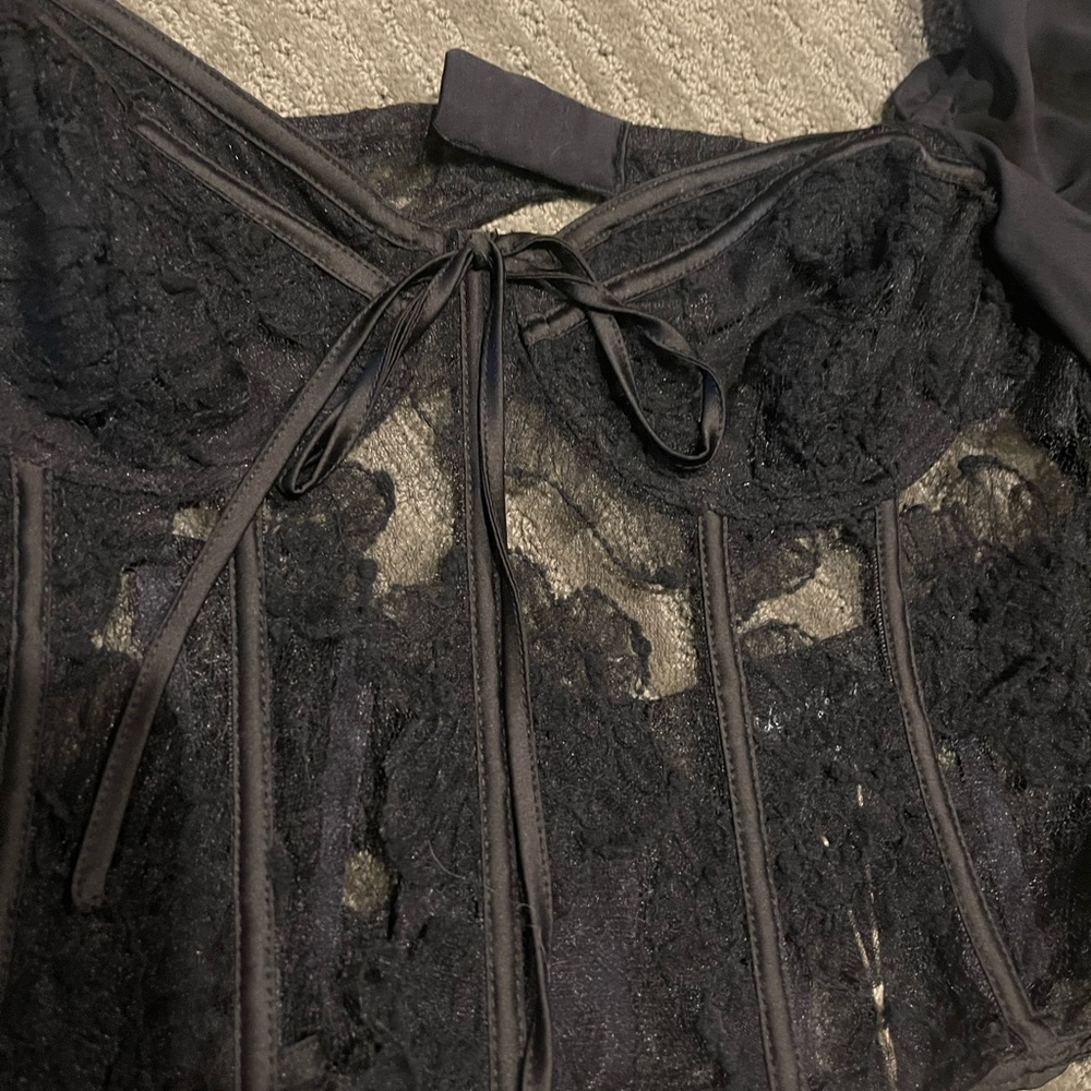 For Love and Lemons Never Worn With Tags Lace and Sheer Corset Top XL - Picture 2 of 7